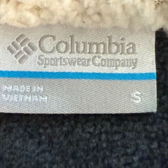 Columbia Sportswear Vest Women's Small Gray Fleece Sherpa Lined Hood - Picture 8 of 9